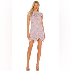 NWT Saylor Kerry Mini Dress in Orchid Medium Lace Lilac Revolve